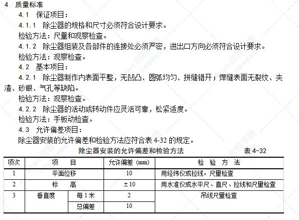 除尘器制作与安装工艺标准