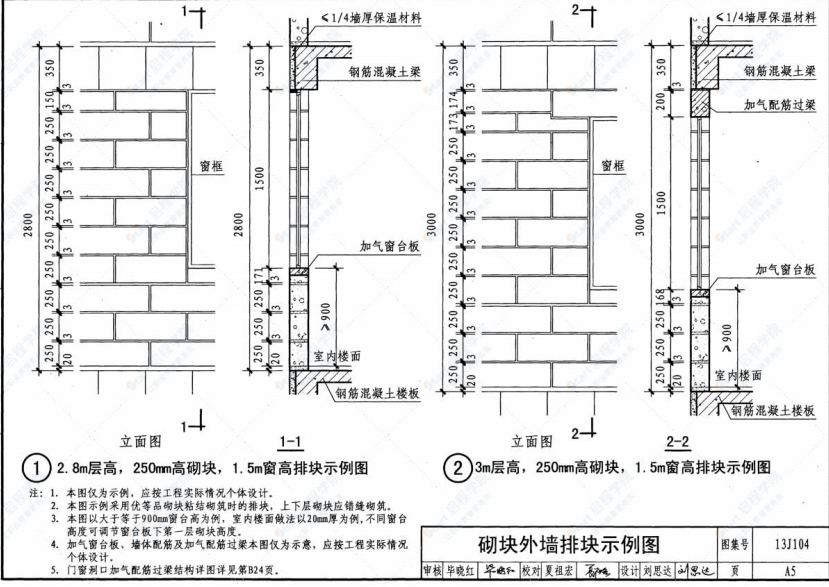 13J104 蒸壓加氣混凝土砌塊、板材構造