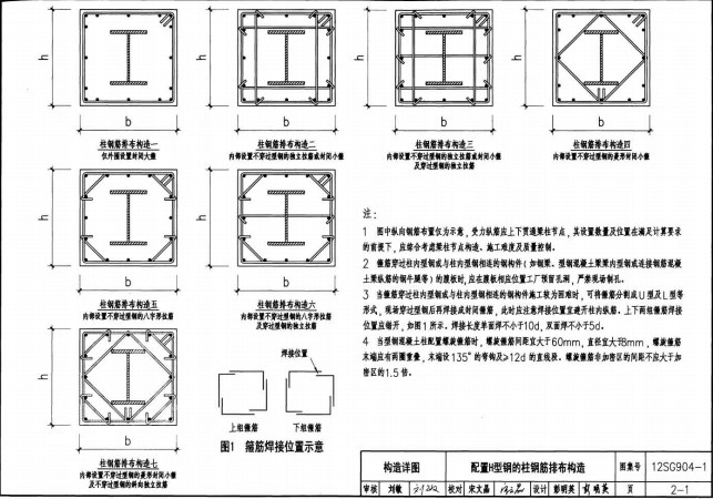 12SG904-1 型钢混凝土结构施工钢筋排布规则及构造详图