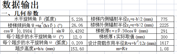 螺旋楼梯计算表格