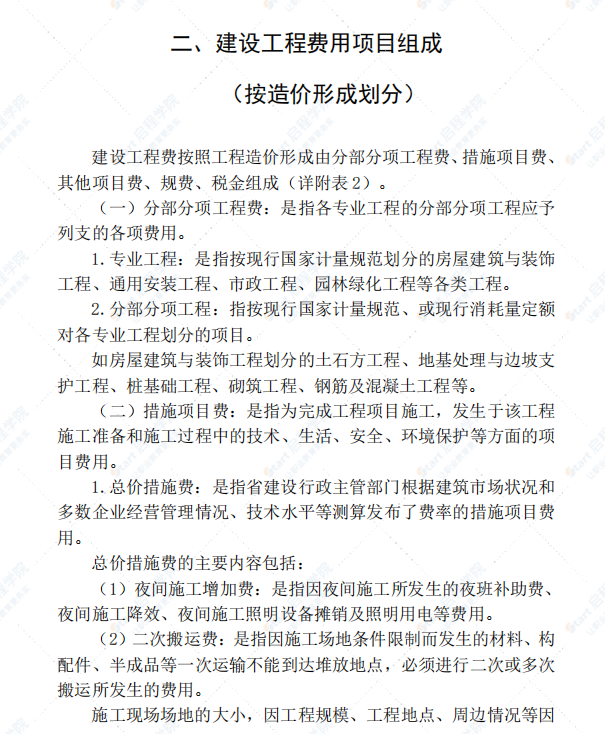 山东省建设工程费用项目组成及计算规则