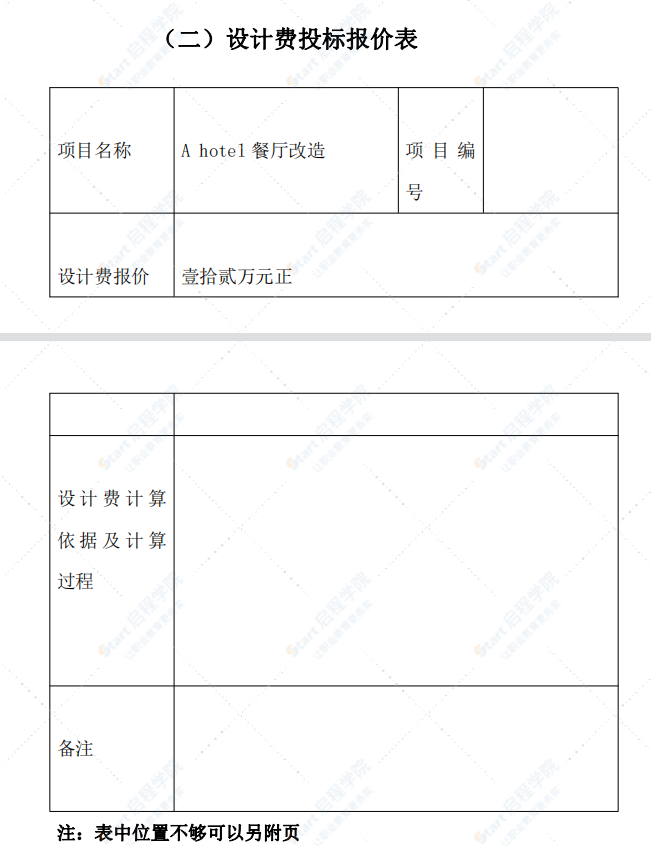 餐厅改造设计投标文件