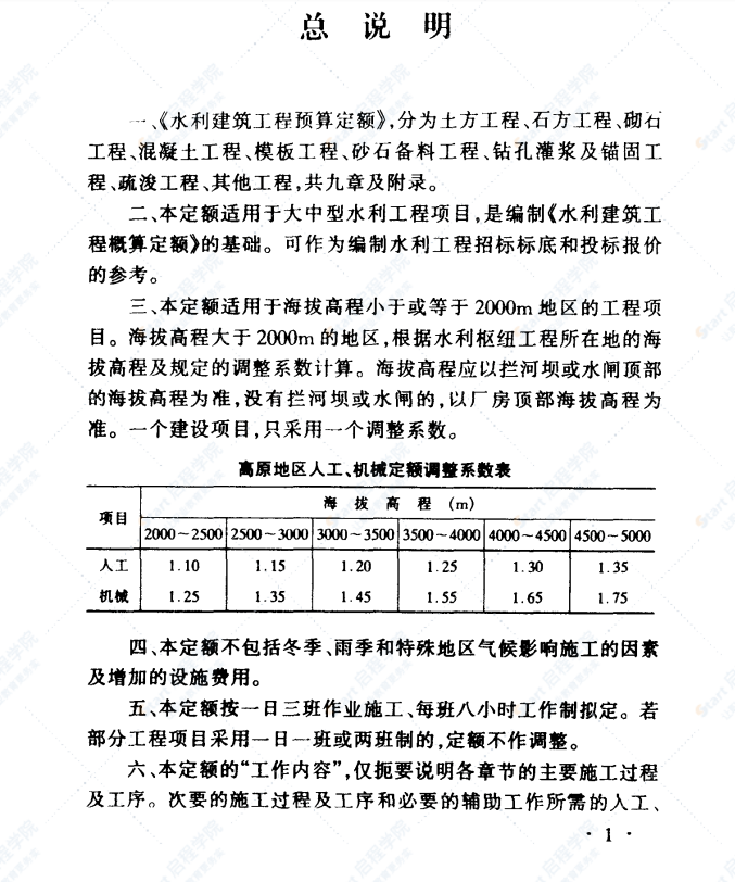 水利建筑工程预算定额