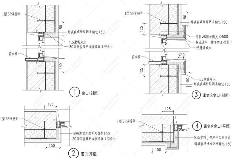 陕2019TJ049建筑保温与结构一体化现浇混凝土增强岩棉条复合板保温系统构造图集