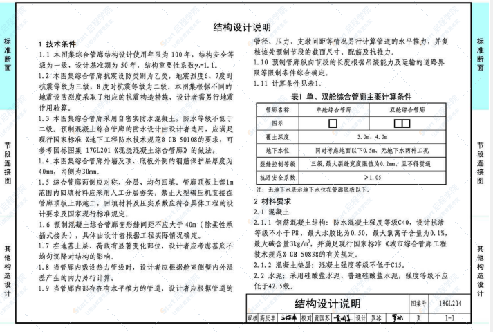 18GL204_预制混凝土综合管廊