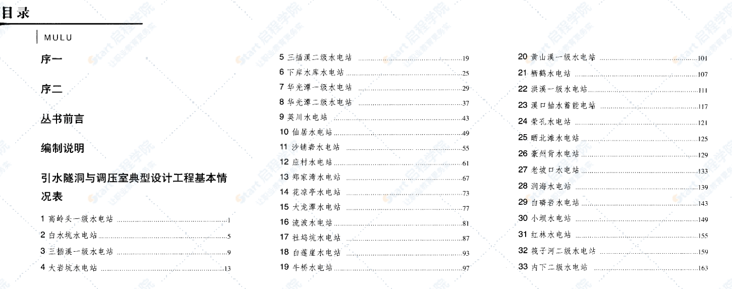 中小型水利水电工程典型设计图集 引水隧洞与调压室