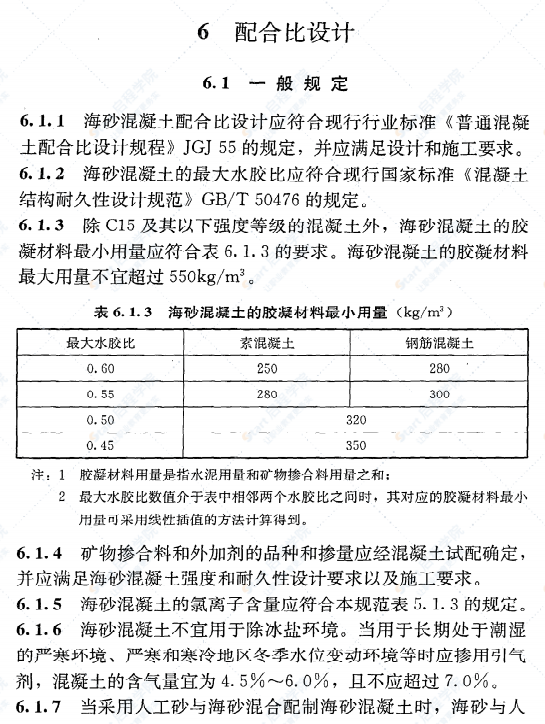 《海砂混凝土应用技术规范》JGJ206-2010