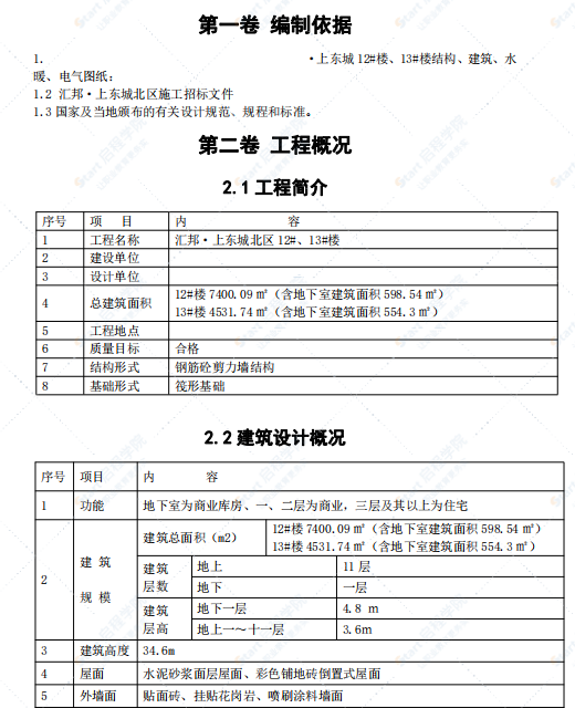 11层住宅全专业施工组织设计