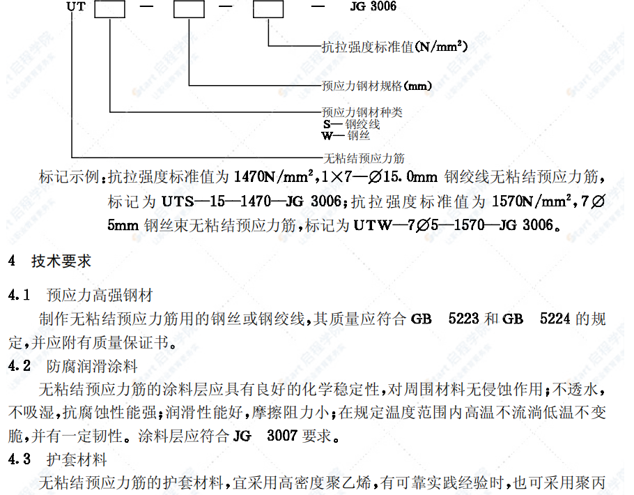 JG 3006-1993钢绞线钢丝束无粘结预应力筋