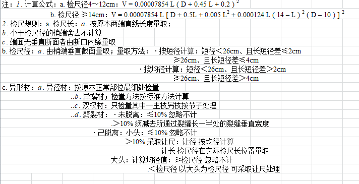 原木材积表及计算小程序