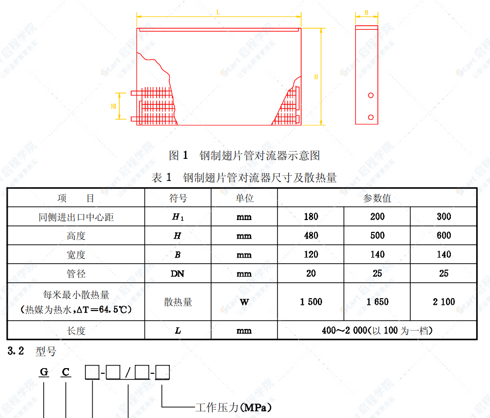 JG/T 30122-1998采暖散热器钢制翅片管对流散热器