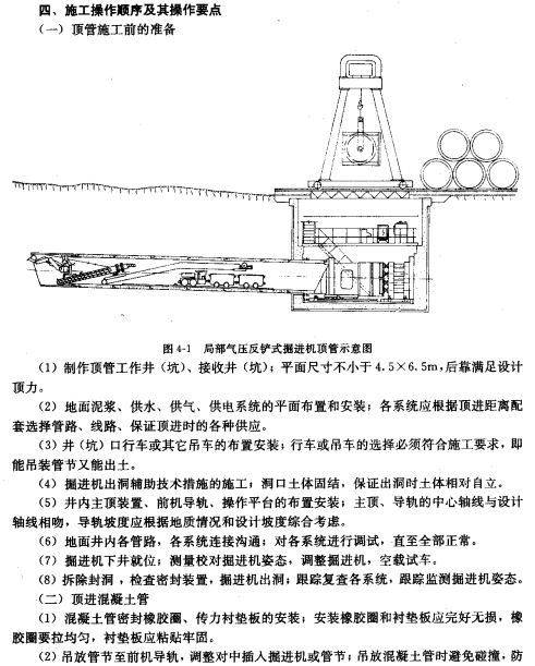 局部气压反铲式掘进机施工工法