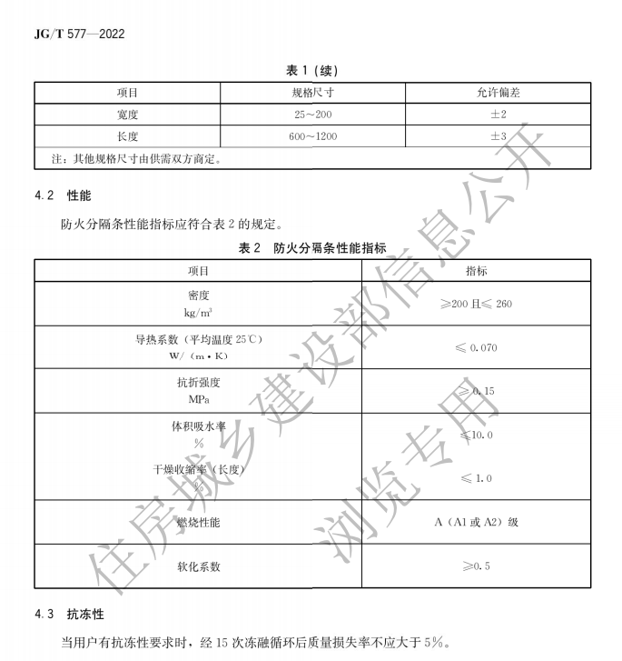 JGT577-2022外墻外保溫用防火分隔條