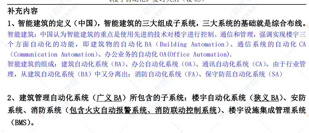 楼宇自动化复习提纲