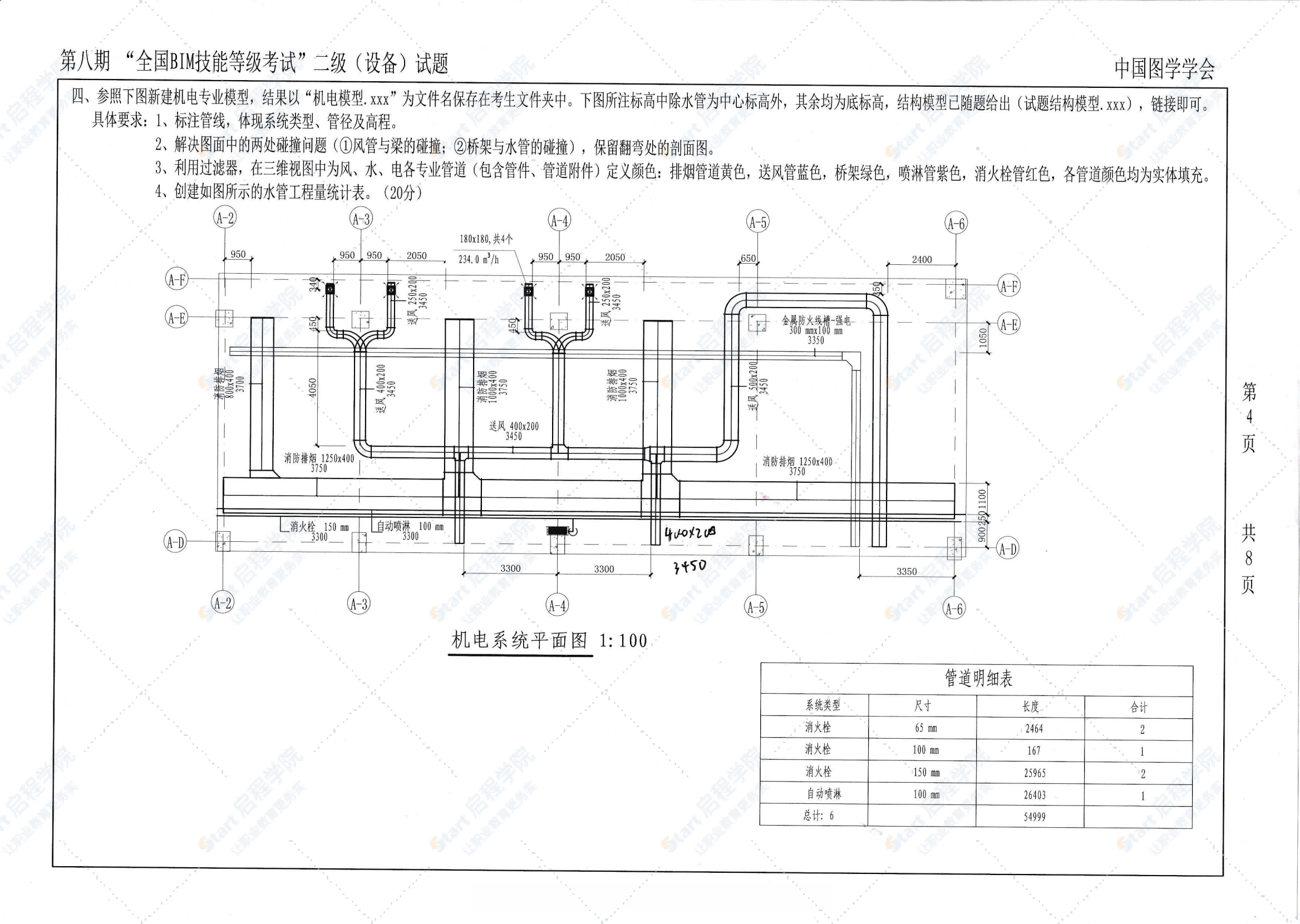 第八期全国BIM技能等级考试二级（设备）试题