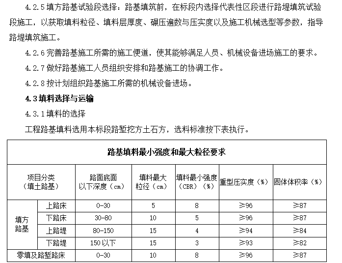 高速公路路基填筑施工方案