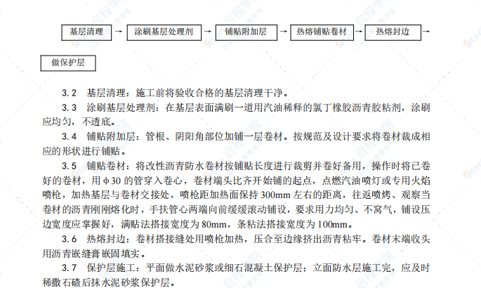 地下改性瀝青油氈（SBS）防水層施工工藝