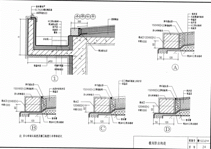 《赣12ZJ214 KG卷材、涂料建筑防水构造 》