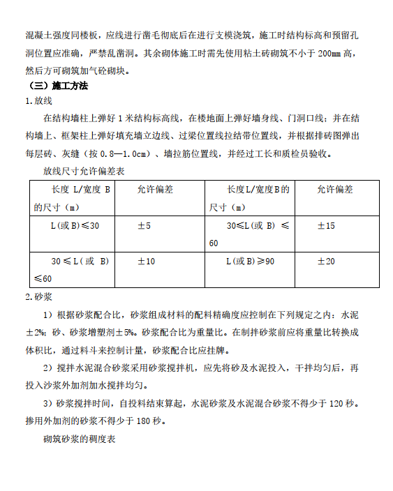 廣場(chǎng)項(xiàng)目砌筑施工方案