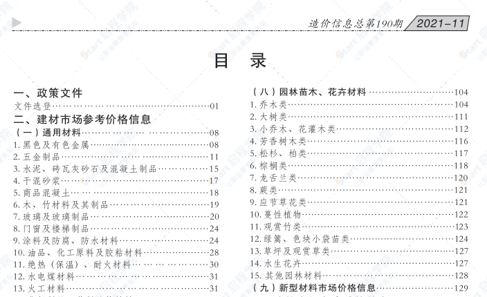 貴港市2021年11月信息價