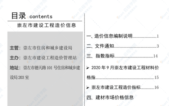 崇左市2020年9月信息价