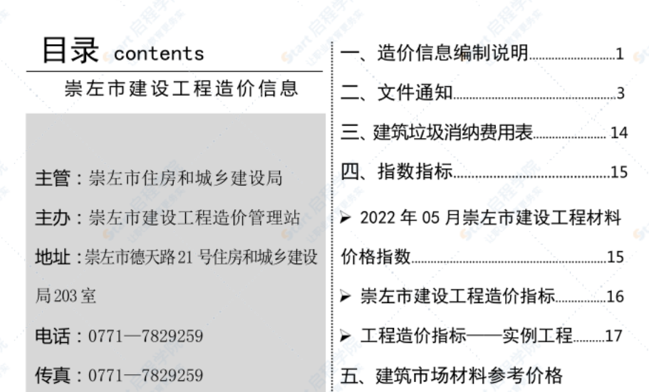 崇左市2022年5月信息價文件