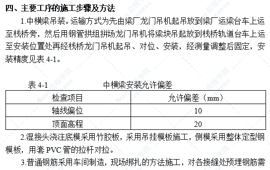 某特大橋主橋中橫梁安裝施工工藝