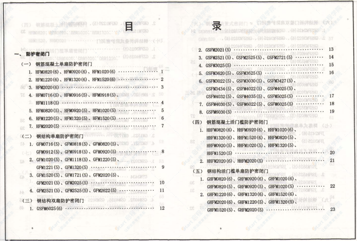 人防工程防护设备选用图集