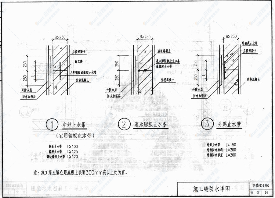 西南05J302地下建筑防水构造图集