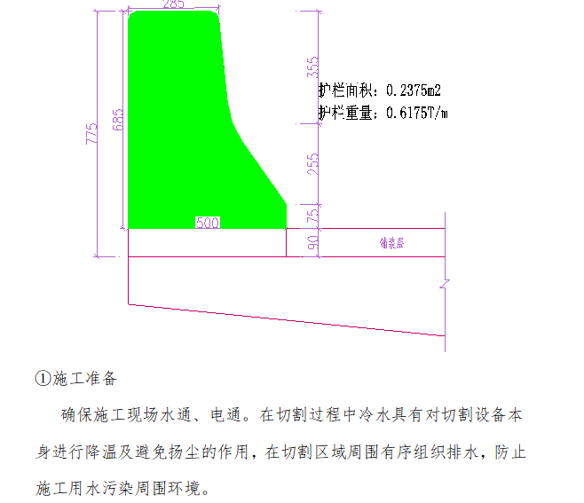 道路防撞护栏及翼缘板栏切割施工方案