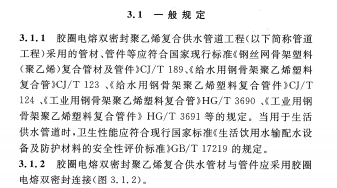 CECS 395：2015胶圈电熔双密封聚乙烯复合供水管道工程技术规程