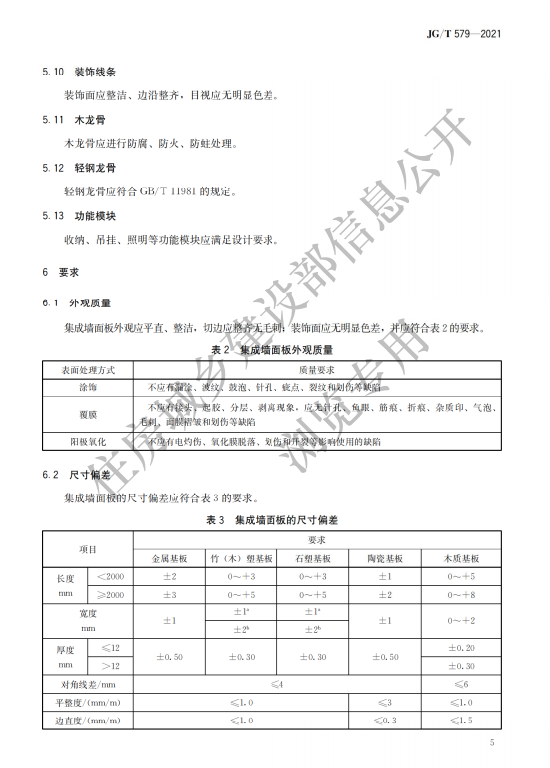 JG/T 579-2021建筑装配式集成墙面