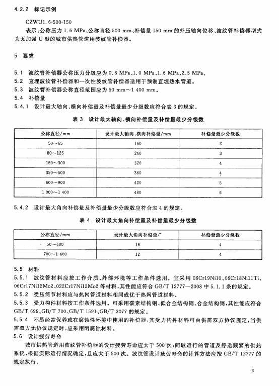 CJ/T 402-2012 城市供热管道用波纹管补偿器