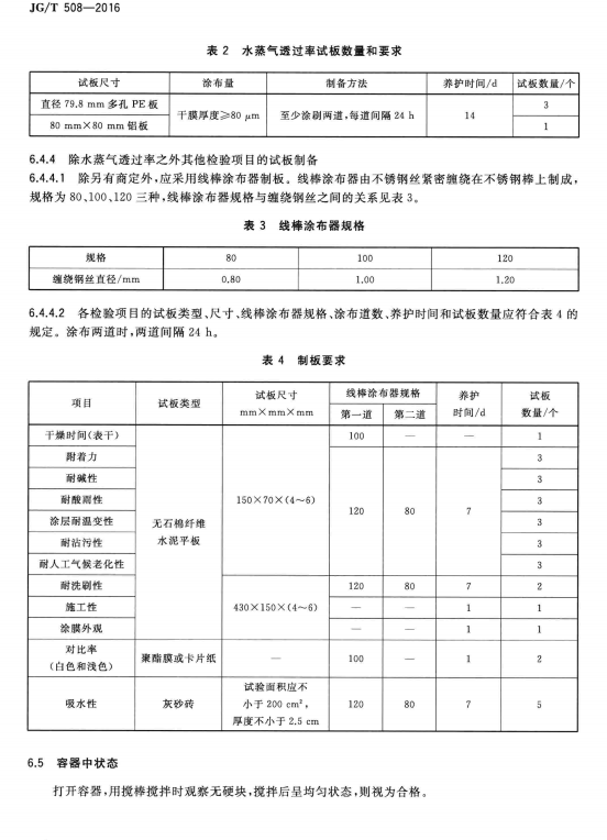 JG/T 508-2016外墙水性氟涂料