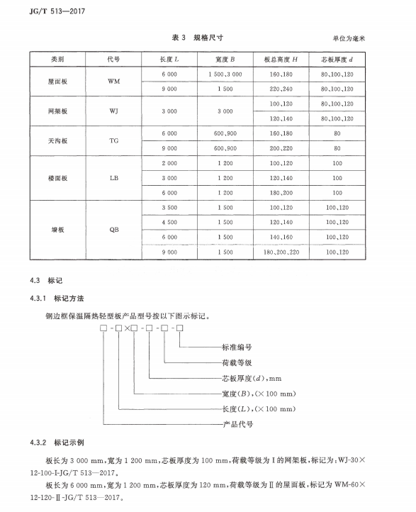 JG/T 513-2017钢边框保温隔热轻型板