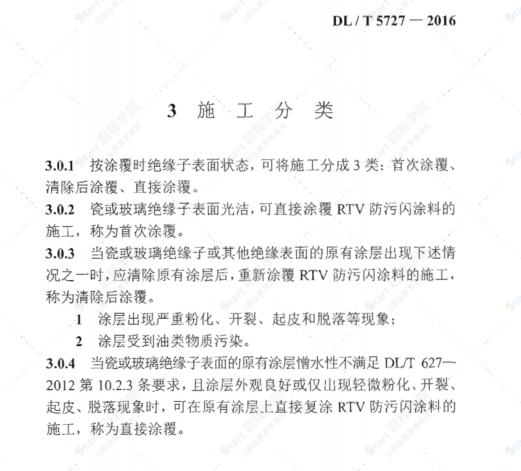 DLT5727-2016绝缘子用常温固化硅橡胶防污闪涂料现场施工技术规范