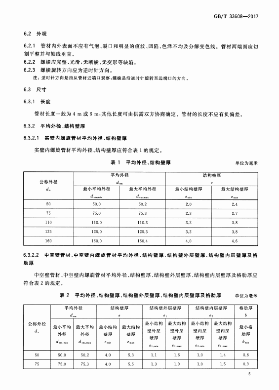 GB/T 33608-2017 建筑排水用硬聚氯乙烯(PVC-U)结构壁管材