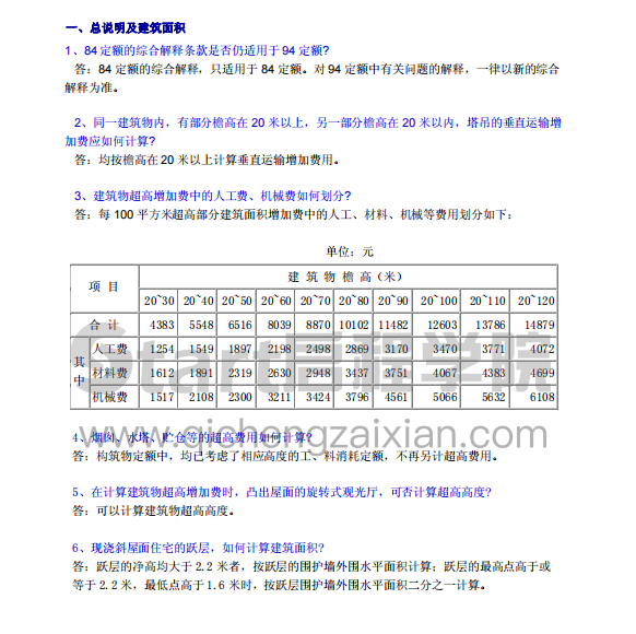 浙江省建筑工程预算定额(1994年)(上册)综合解释
