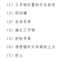 某项工程项目工字钢基坑支护施工组织设计