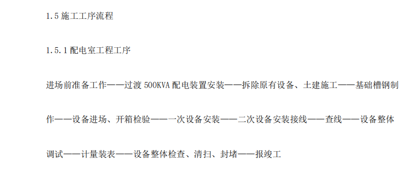 某市区配电室改造项目施工组织设计