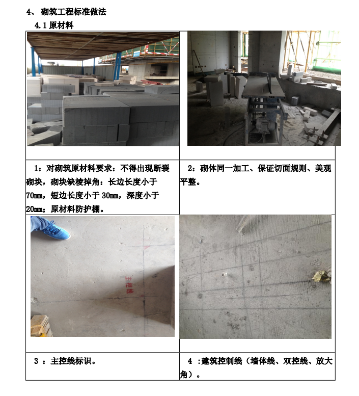二次结构工程标准做法（砌筑工程施工工艺控制流程）