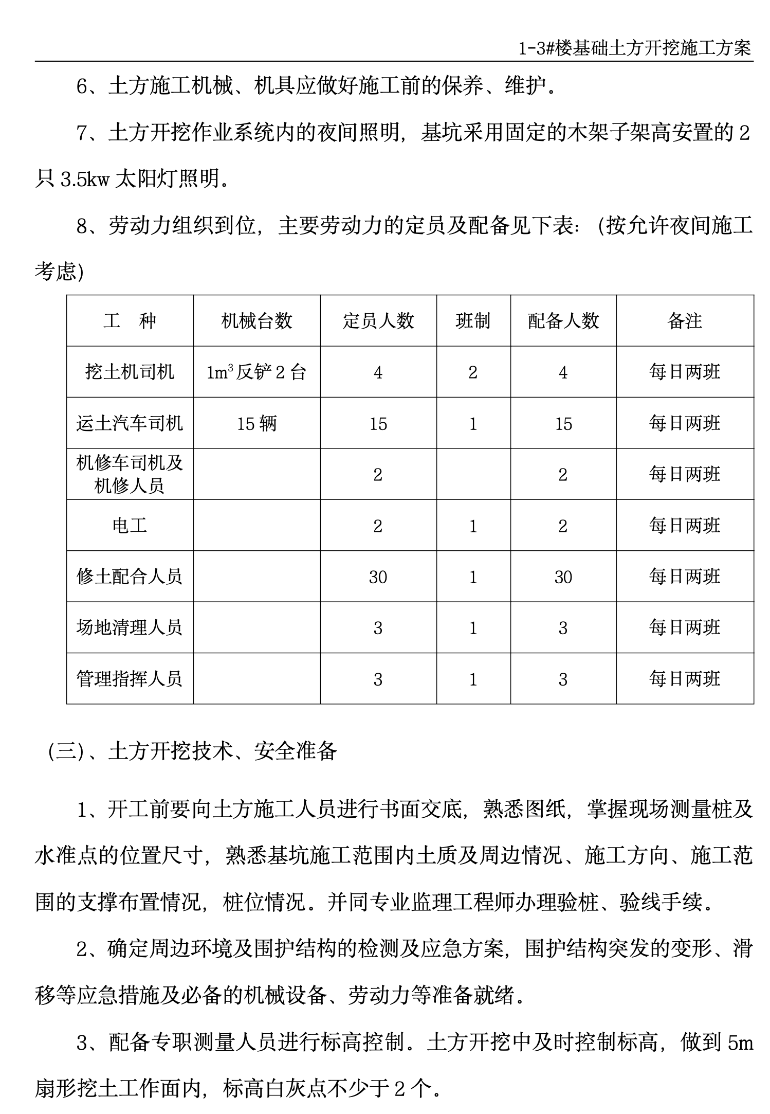 某城镇项目1-3#楼土方开挖施工方案