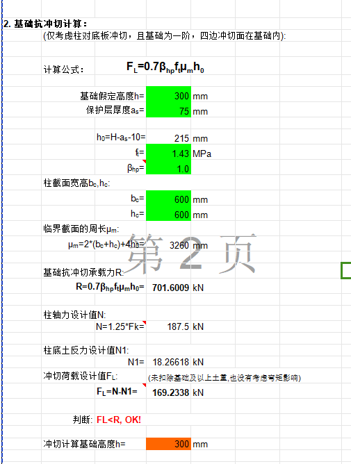 柱下擴(kuò)展基礎(chǔ)計(jì)算