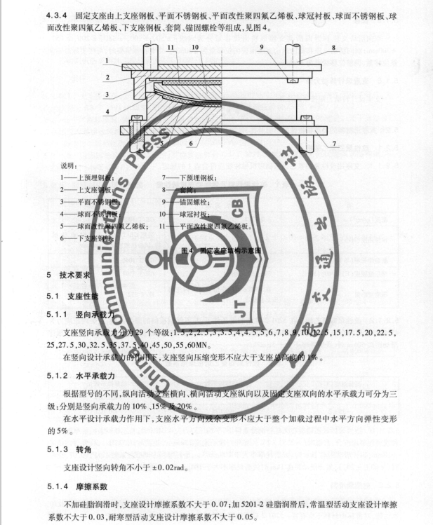 JT/T873-2013 公路橋梁多級(jí)水平力球型支座