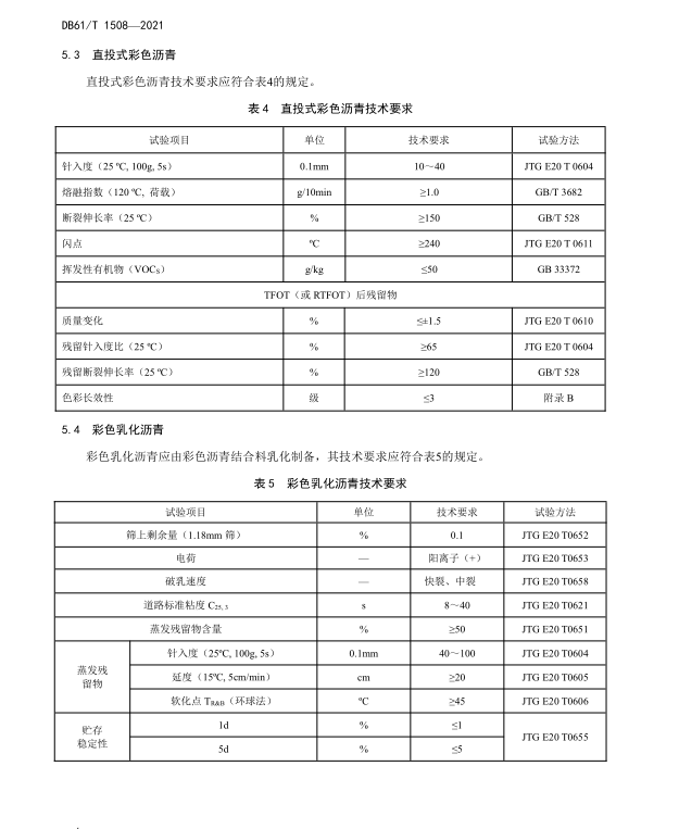 DB61/T 1508-2021 彩色瀝青路面施工技術(shù)規(guī)范