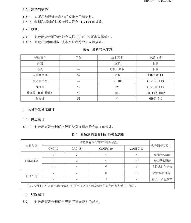 DB61/T 1508-2021 彩色瀝青路面施工技術(shù)規(guī)范