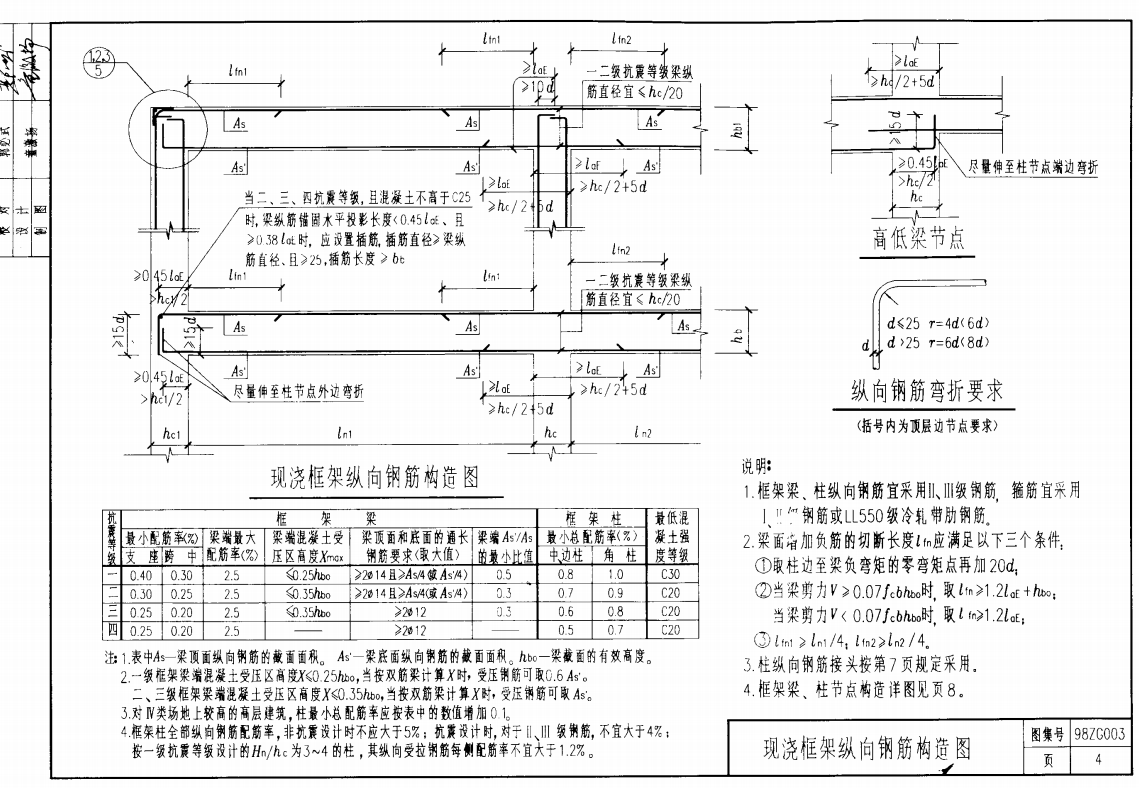 98ZG003 多層及高層鋼筋砼結(jié)構(gòu)抗震構(gòu)造