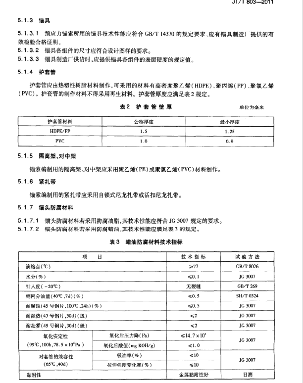 JT/T803-2011 填充型環(huán)氧涂層鋼絞線預(yù)應(yīng)力錨索