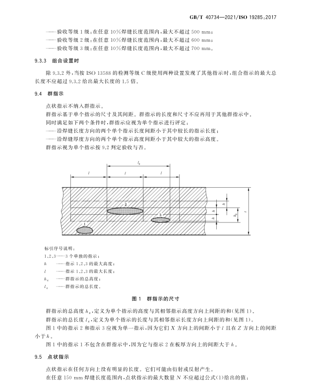 GB/T 40734-2021 焊缝无损检测-相控阵超声检测-验收等级