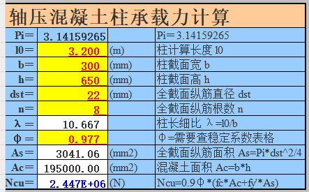 抗壓-軸壓-混凝土柱承載力計算